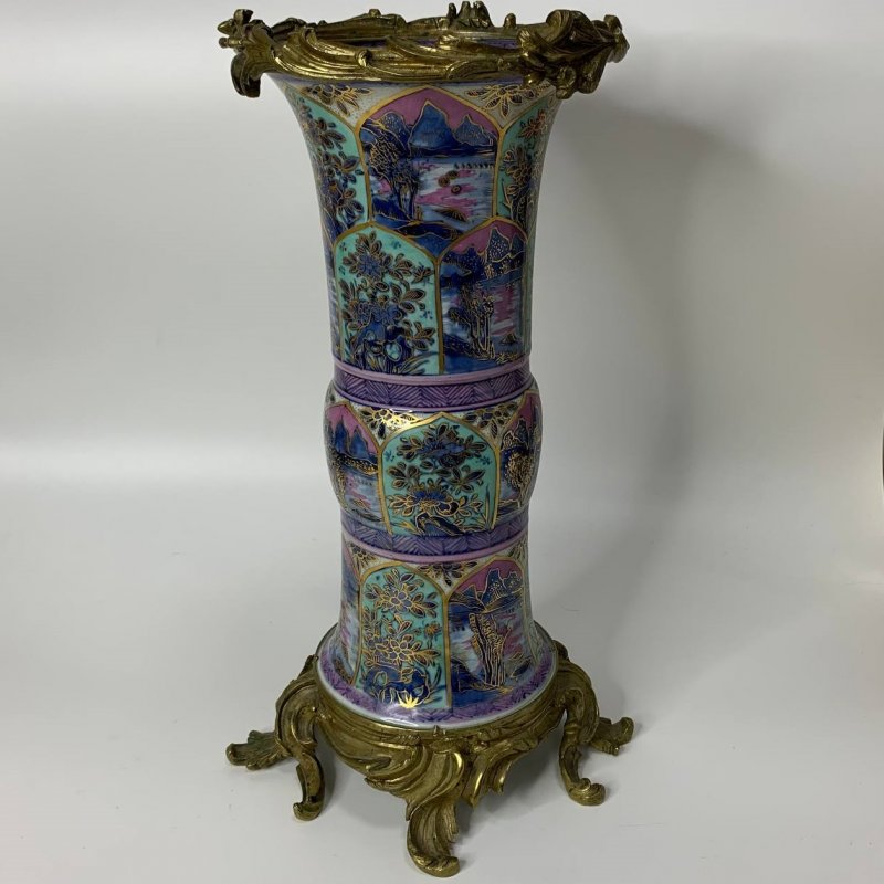 Старинная большая ваза ручной работы Канси