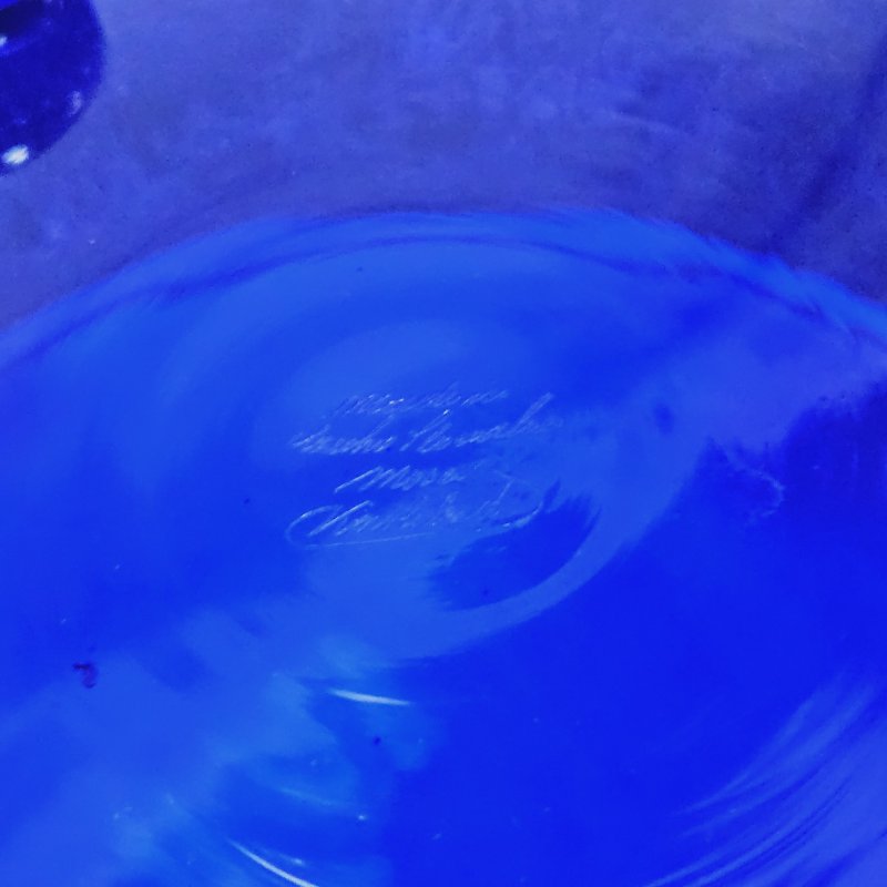 Ваза синее стекло Мозер Карлсбад 1900 гг, золочение