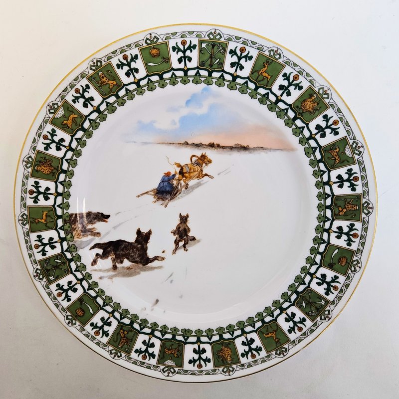 Старинная тарелка в русском стиле по рисункам И.Я. Билибина