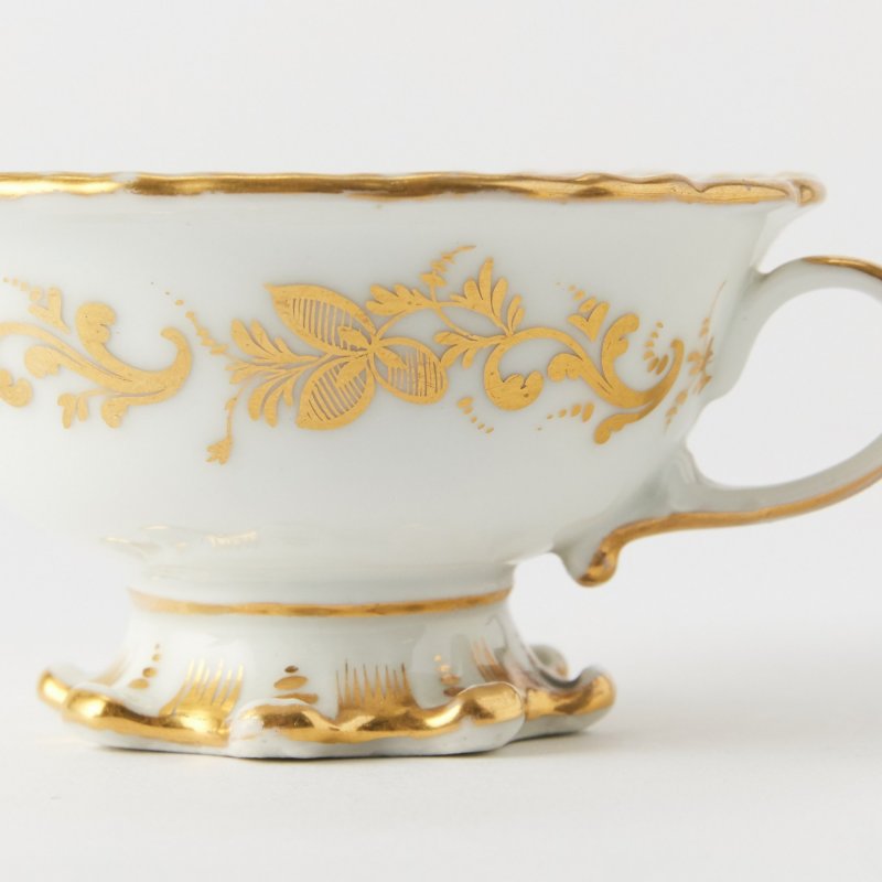 Старинная коллекционная чашка с блюдцем с ручной росписью Le Vieux Paris