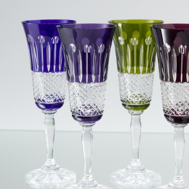 Сет из 6 бокалов для шампанского серии  Ivan Cristall de Paris. 