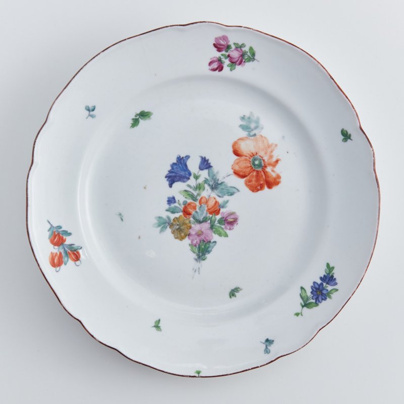 Старинная  фарфовая тарелка с ручной росписью, Павел I
