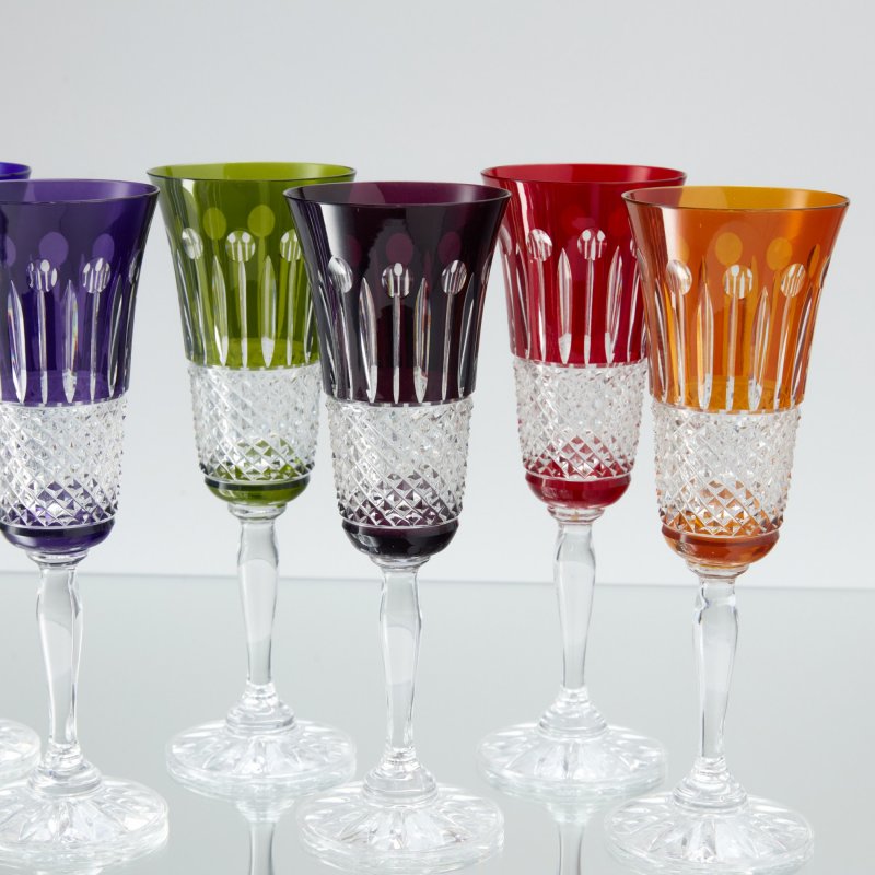 Сет из 6 бокалов для шампанского серии  Ivan Cristall de Paris. 