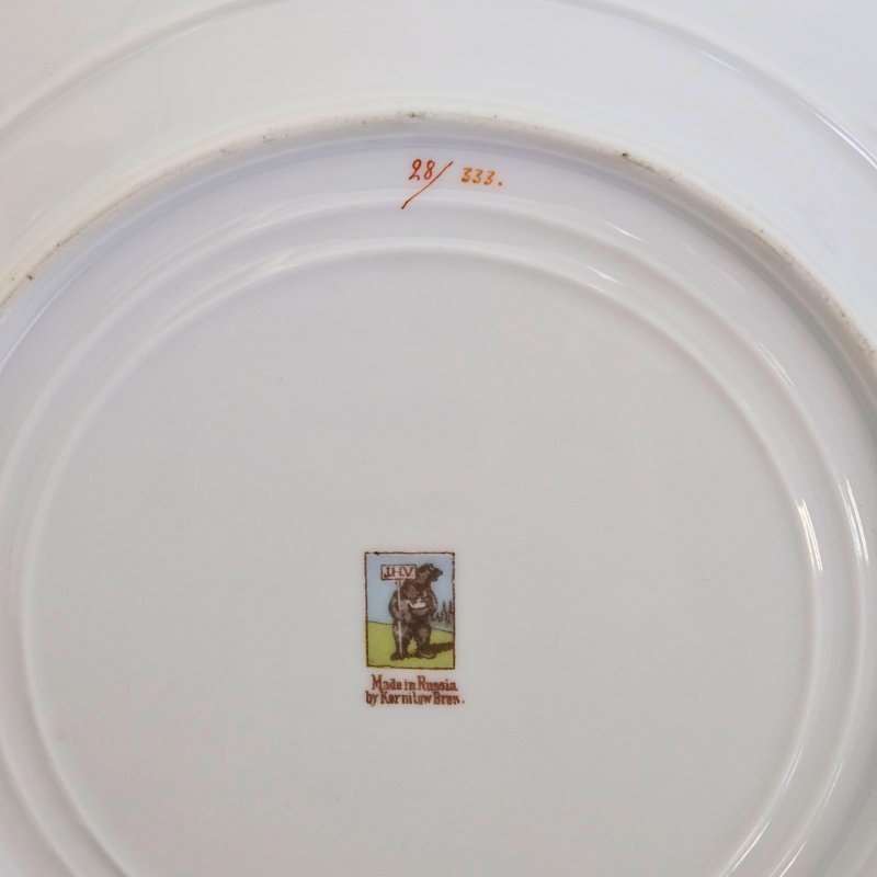 Старинная тарелка в русском стиле по рисункам И.Я. Билибина