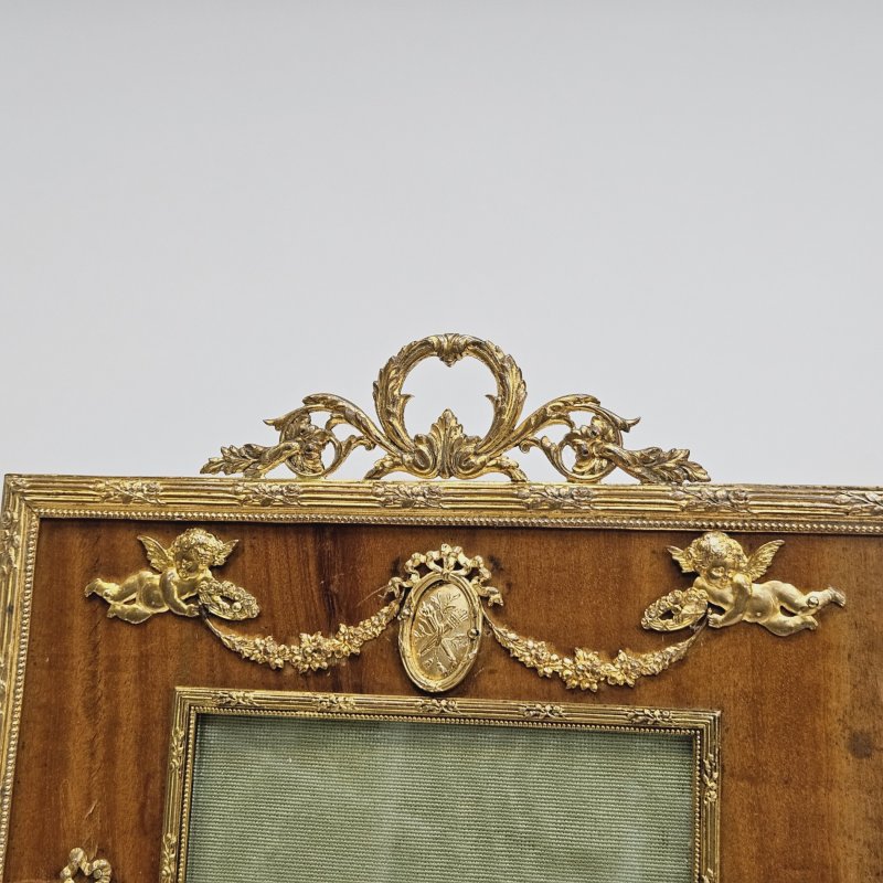 Рамка бронза в стиле ампир середина 19в вставка из ценных пород дерева