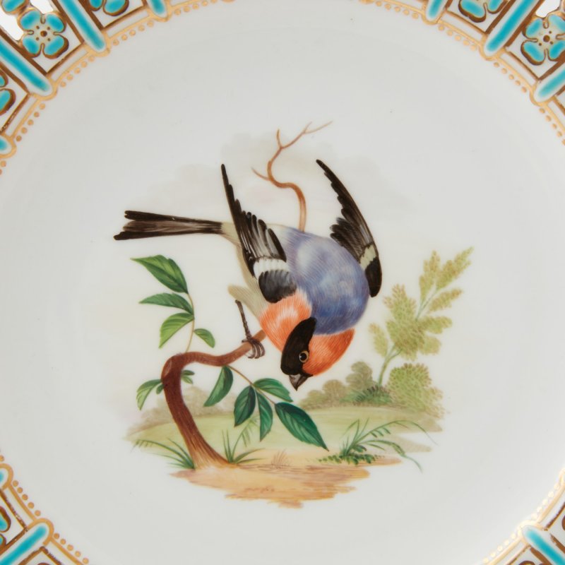 Тарелка с птицей Минтон