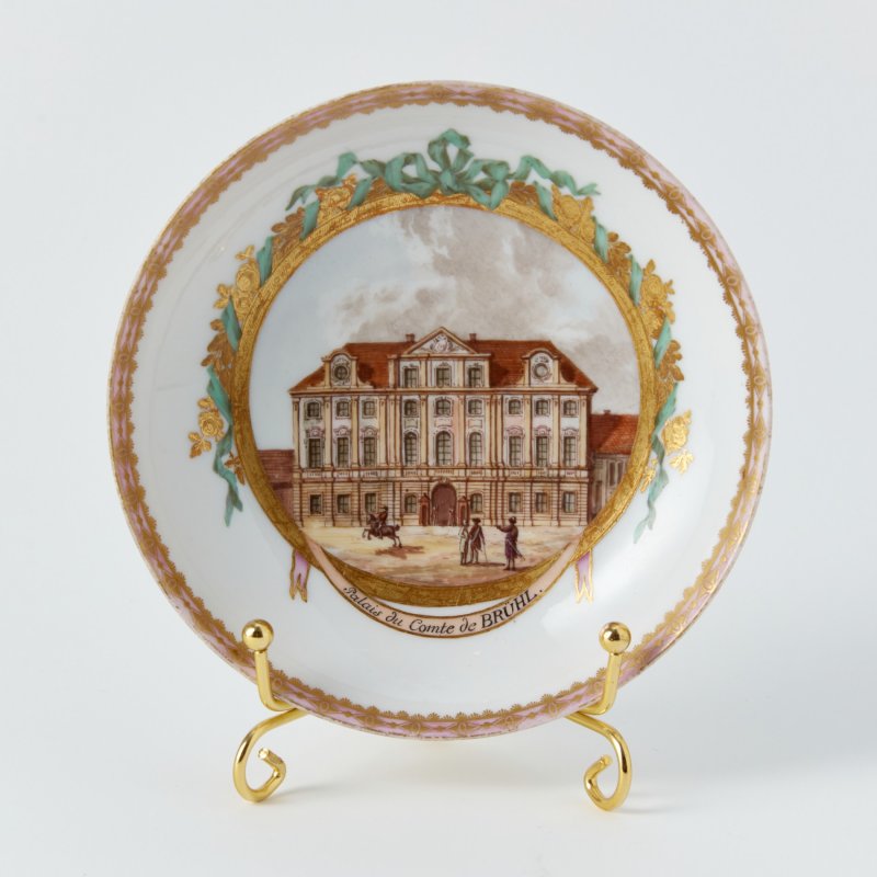 Антикварное блюдце Meissen периода Марколини Дворец графа Брюля