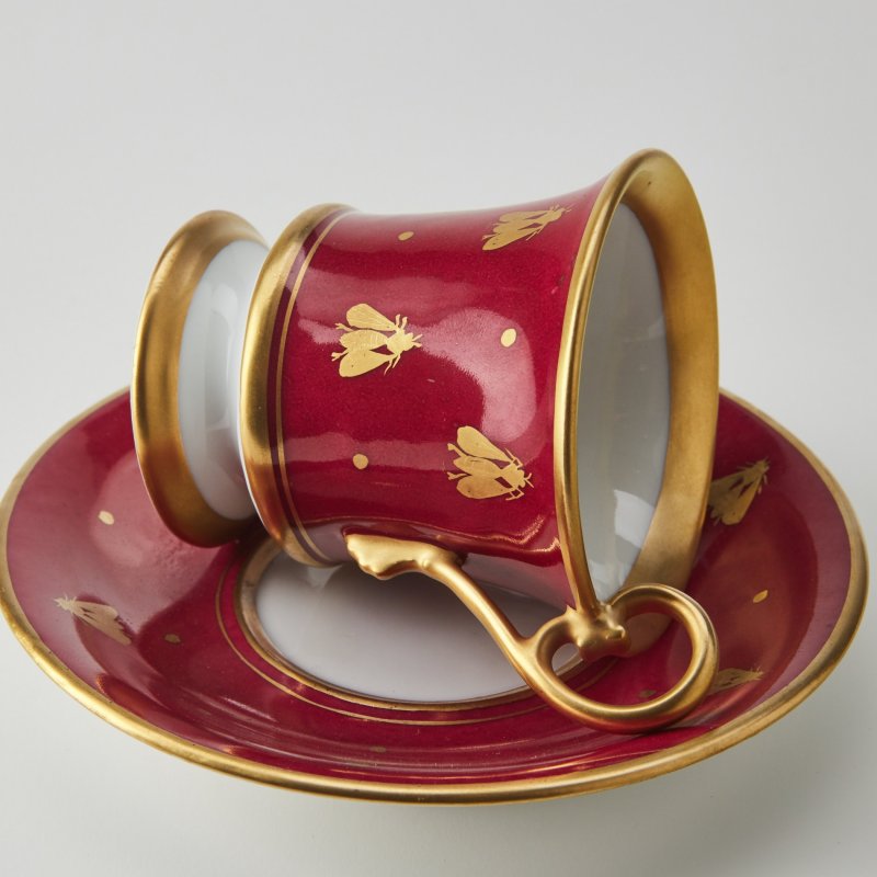 Коллекционная чашка с блюдцем. Портрет Императора  Наполеона Бонапарта