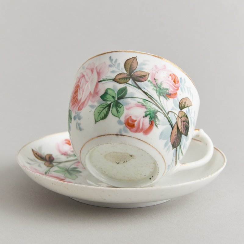 Коллекционная старинная чашка с блюдцем. Времена правления Александра II