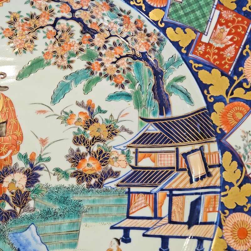 Блюдо в стиле Имари, период Императора Мэйдзи 1868-1912гг