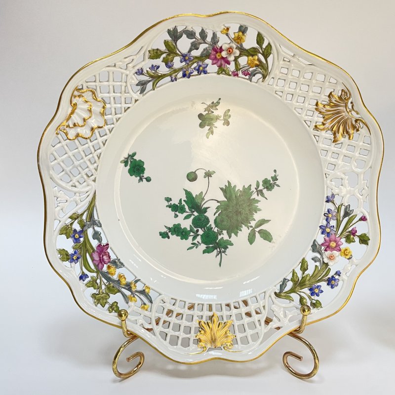 Парные старинные тарелки для Саксонского королевского двора Meissen 1850-1870 Германия