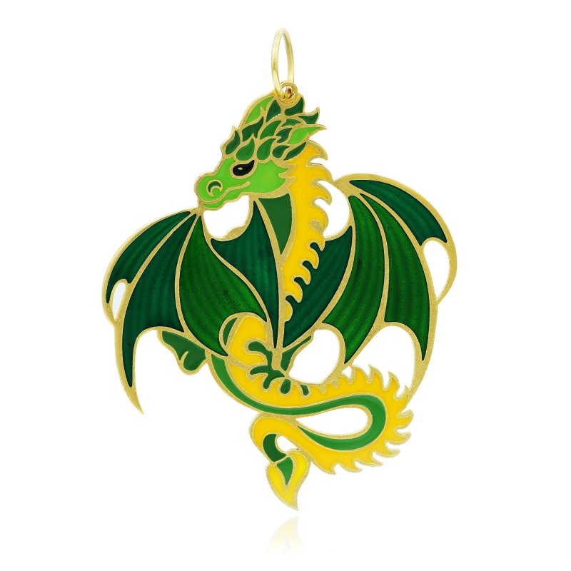 Елочная игрушка «Дракон» из серебра