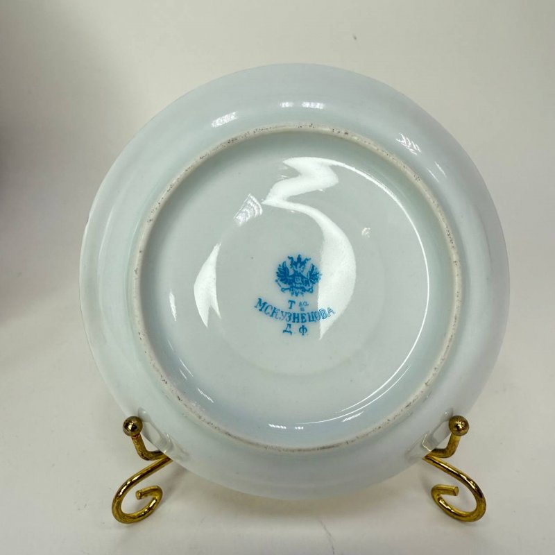 Кофейное трио  в византийском стиле с маркой Товарищество Кузнецова в Москве  (Кспб)