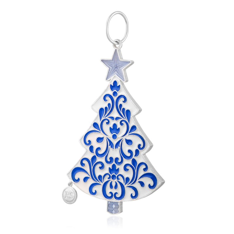 Елочная игрушка из серебра «Елочка»