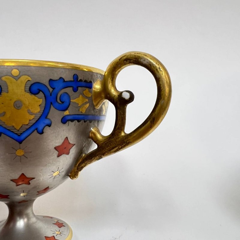 Редкая Чашка на ножке с блюдцем Limoges 1880 гг