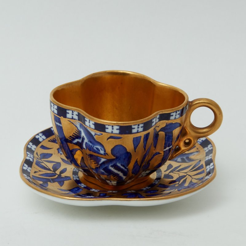 Чашка с блюдцем Coalport 1890 Японизм