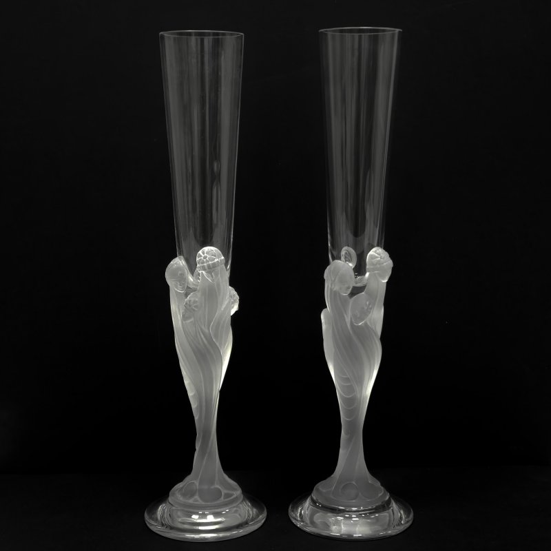 Пара бокалов для шампанского Erte Glass, Flute Majestique