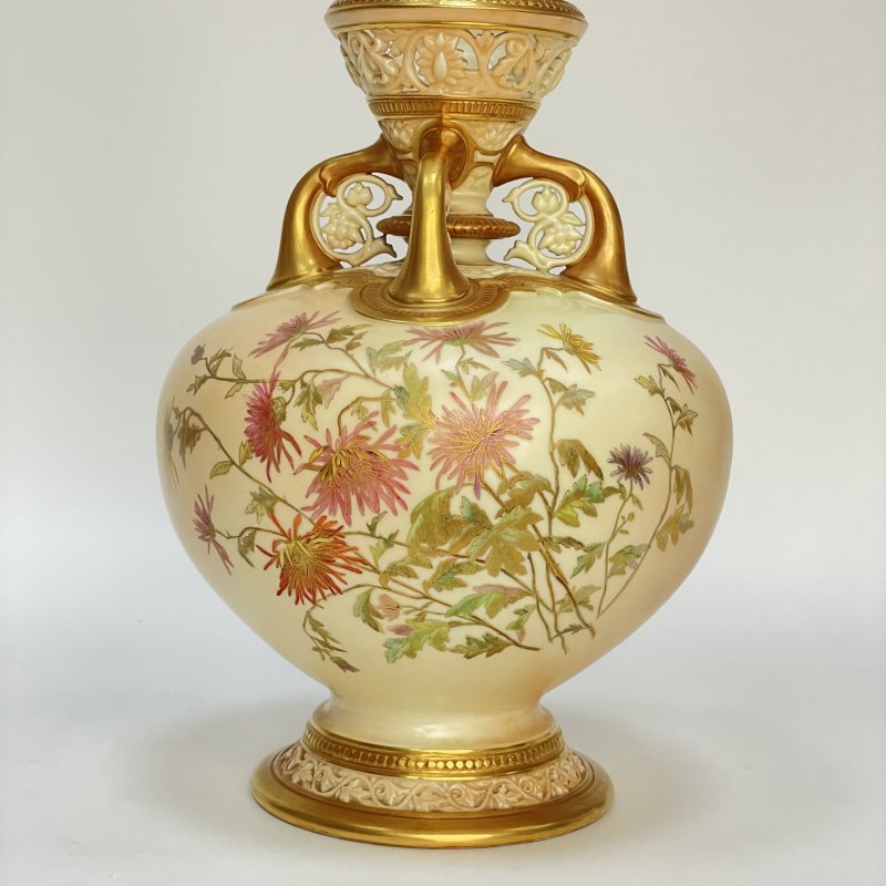  Коллекционная антикварная ваза мануфактуры Royal Worcester конец 19 в