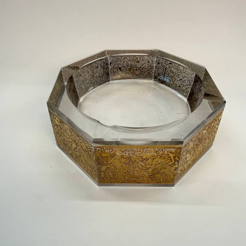 Пепельница из позолоченного хрусталя Moser 'Fipop' 1930-х годов.