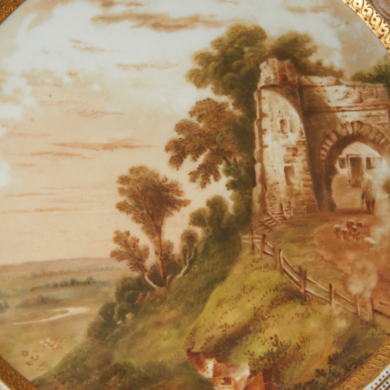 Тарелка с пейзажем Coalport 1875-1881 OLD CATEWAY WINCHELSEA