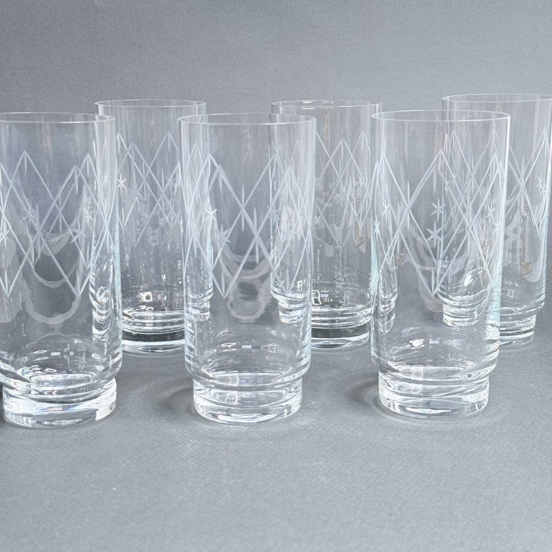 Стаканы хрустальные набор 6 шт Бельгия 20 в