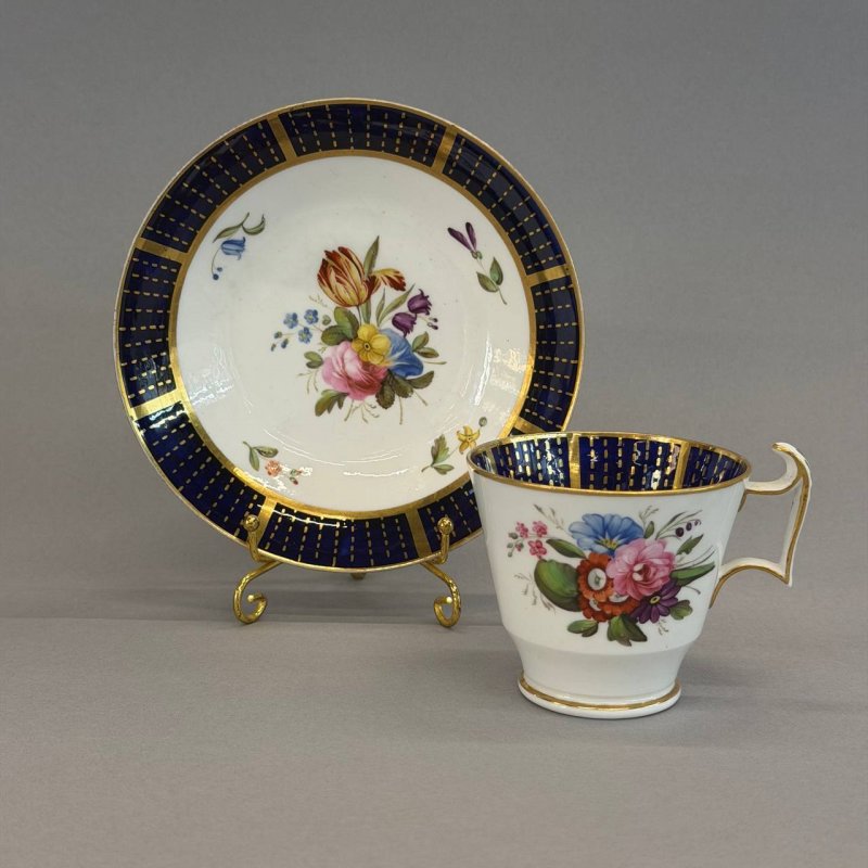 Антикварная кофейная пара Spode 1820е г