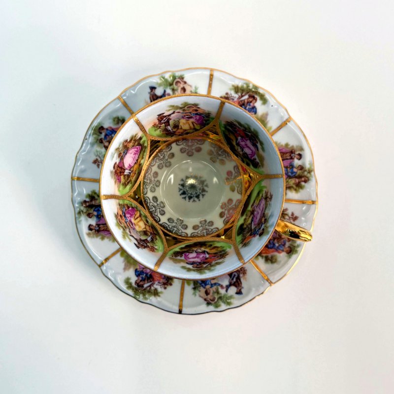 Фарфоровая чашка с блюдцем. J.K. Decor Carlsbad Bavaria. Германия. 1950-е–1970-е годы