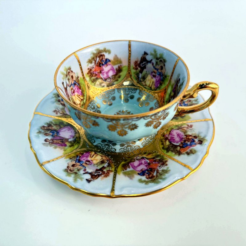Фарфоровая чашка с блюдцем. J.K. Decor Carlsbad Bavaria. Германия. 1950-е–1970-е годы