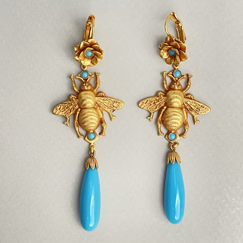 Серьги-капли Askew London с голубками 1990-2000гг Англия