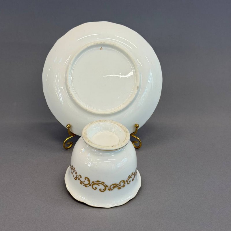 Фарфоровая Чашка с блюдцем Coalport 1840е г