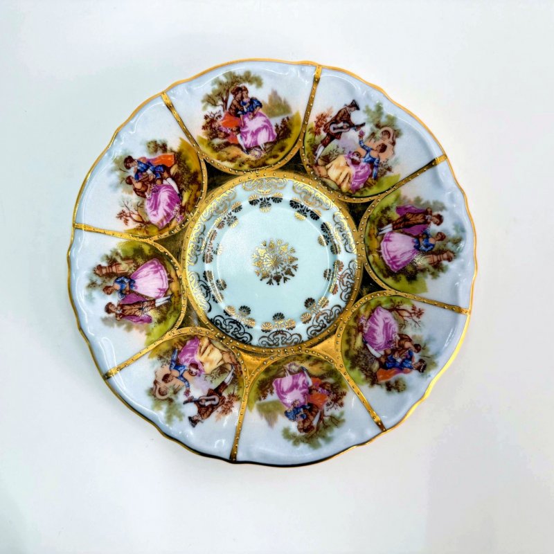 Фарфоровая чашка с блюдцем. J.K. Decor Carlsbad Bavaria. Германия. 1950-е–1970-е годы (н)