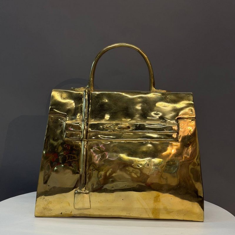 Скульптура «Kelly» (по мотивам Hermès), позолоченная бронза, интерьерный Арт-объект современного искусства