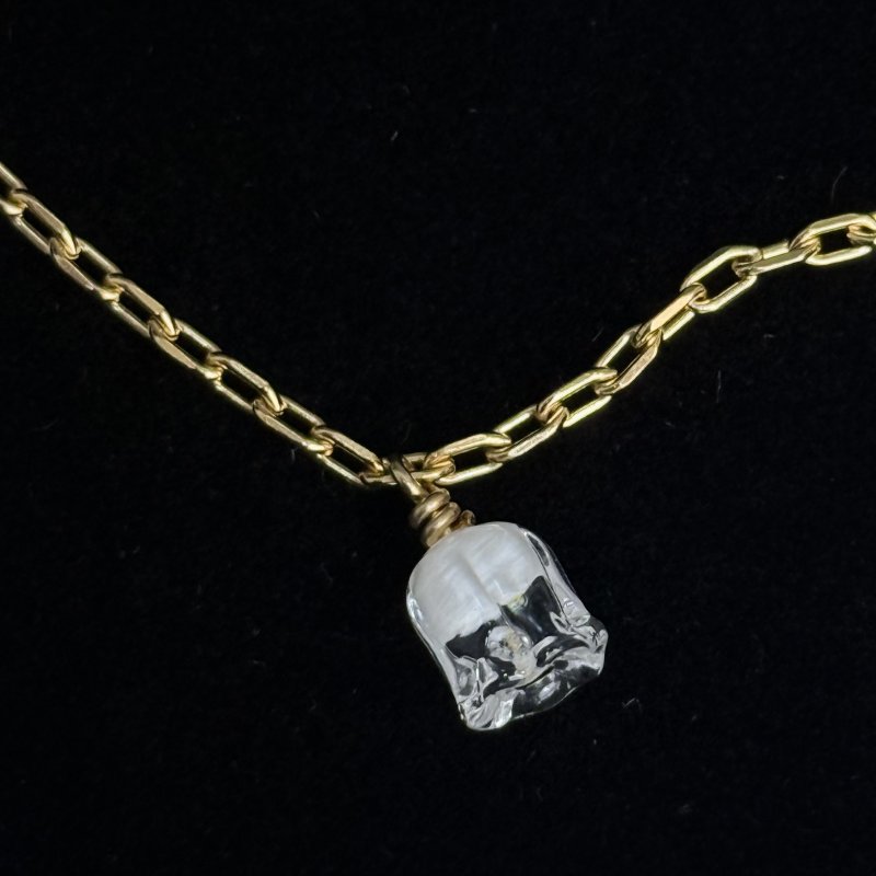 Подвеска в виде ландыша прозрачный хрусталь серебро 925 пр золочение Франция 2024-2025 г 