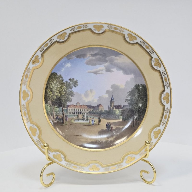 Тарелка Royal Vienna 1812г Вид Люксембургского сада 