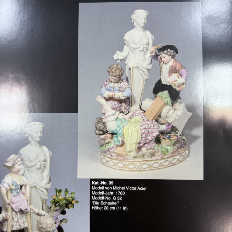 Скульптурная группа Качели Мишеля Виктора Асье Meissen Германия 1860-1870 гг