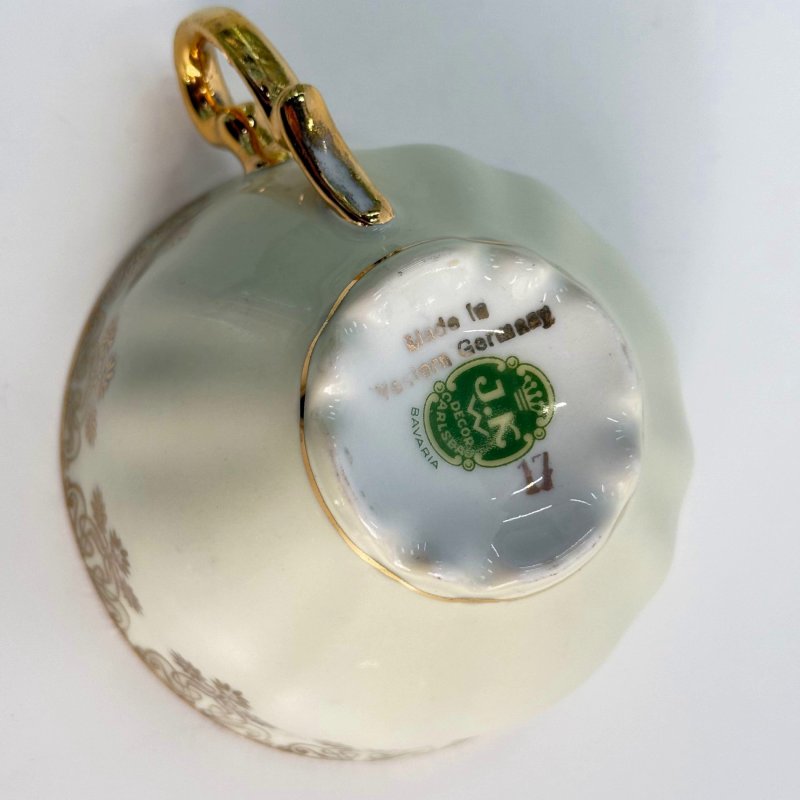 Фарфоровая чашка с блюдцем. J.K. Decor Carlsbad Bavaria. Германия. 1950-е–1970-е годы