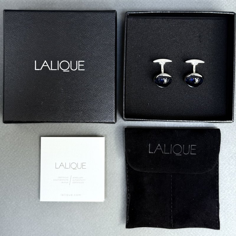 Запонки с палладиевой отделкой и голубым хрустальным кабошоном 2024-2025 г