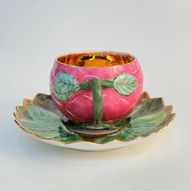 Очень редкая старинная коллекционная  чашка с блюдцем KPM 1800-10 гг