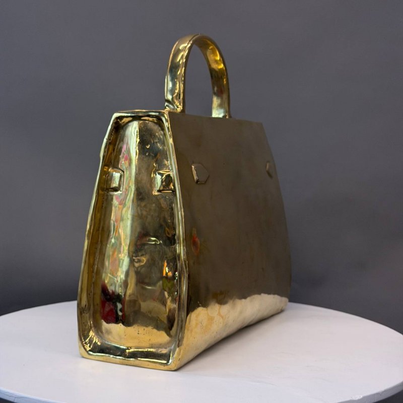 Скульптура «Kelly» (по мотивам Hermès), позолоченная бронза, интерьерный Арт-объект современного искусства