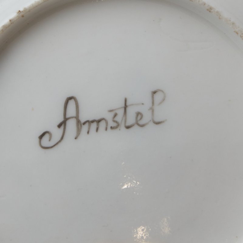 Amstel. Старинная чашка с блюдцем ручной работы