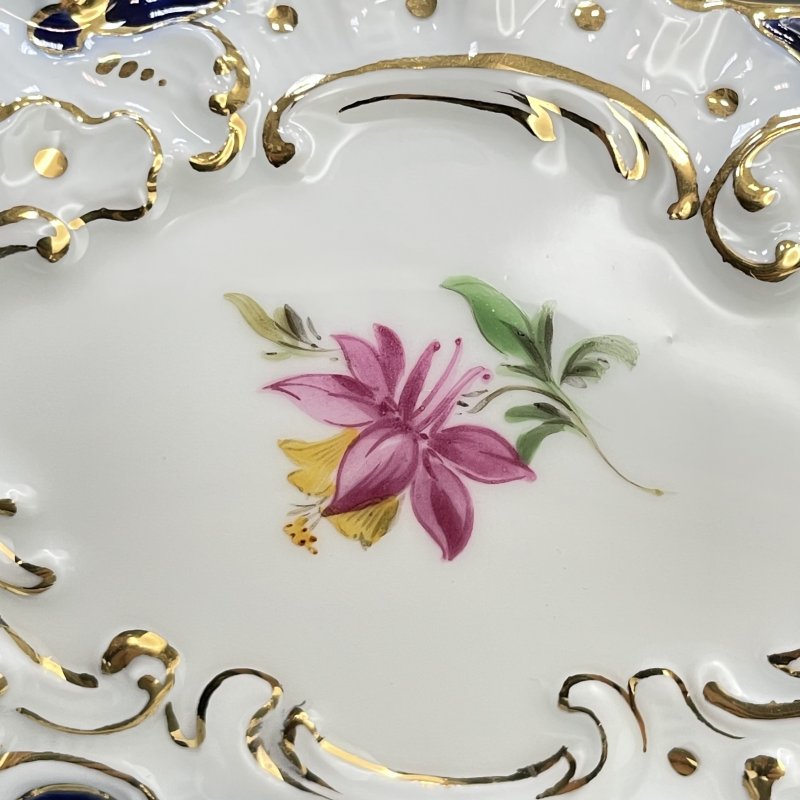 Блюдо с кобальтовым крытьем Meissen