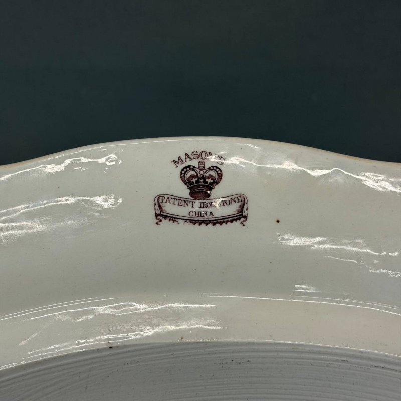 Большое старинное блюдо , Masons , Англия 1815-1820 г , ironstone масса . 