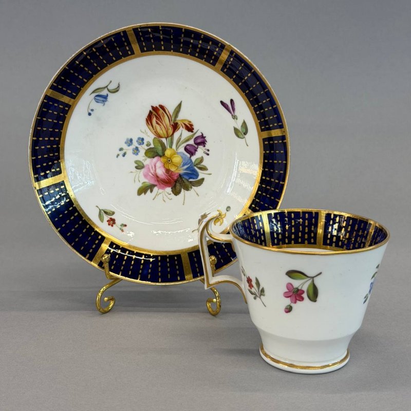 Антикварная кофейная пара Spode 1820е г