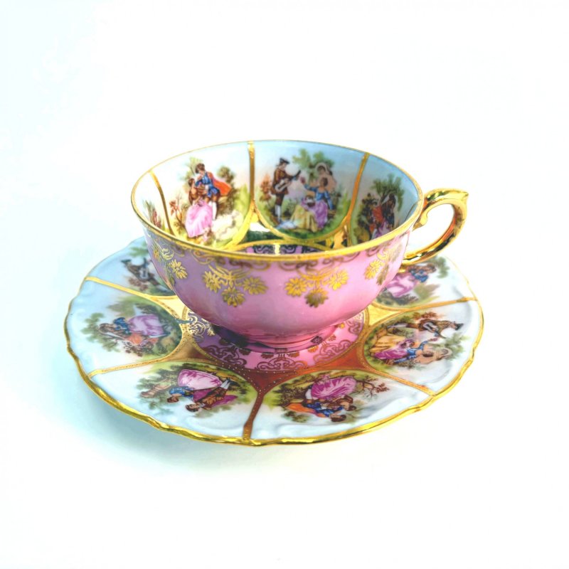 Фарфоровая чашка с блюдцем. J.K. Decor Carlsbad Bavaria. Германия. 1950-е–1970-е годы (н)