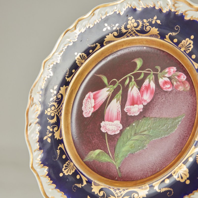 Тарелка Hicks&Maign роспись цветы Англия 1820г