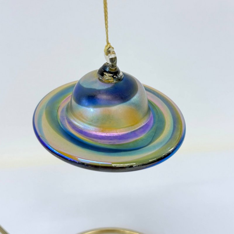 Авторская выдувная елочная игрушка студия Lundberg с подписью LS