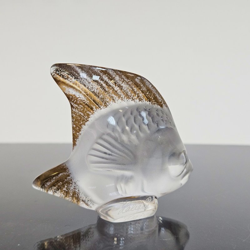 Хрустальная рыбка с позолоченным плавником Lalique