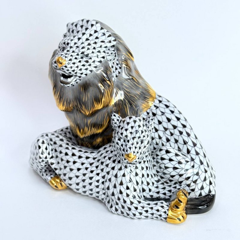 Редкая фигурка Лев с львицей Идеальный подарок для знака зодиака - Лев 