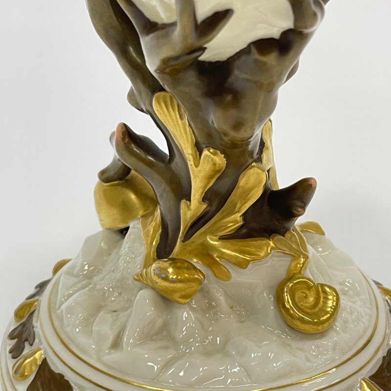 Старинная ваза в форме раковины Nautilus Royal Worcester 1918 г