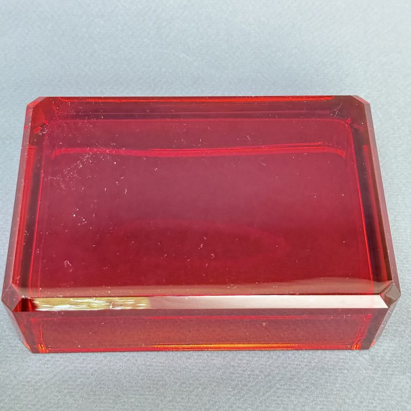 Шкатулка для украшений в стиле Артдеко из красного стекла дизайн 1930г. Г. Хоффманн Чехия 21 в